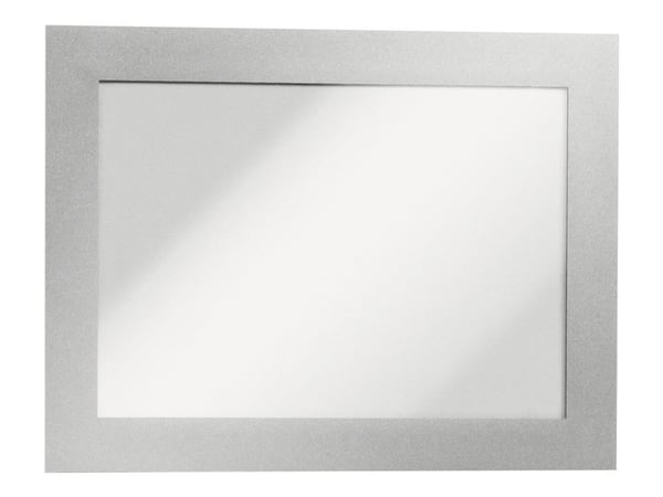 DURABLE DURAFRAME - Dokumentholder - overflatemontert - for A6 - dobbeltsidet - sølv (en pakke 2)