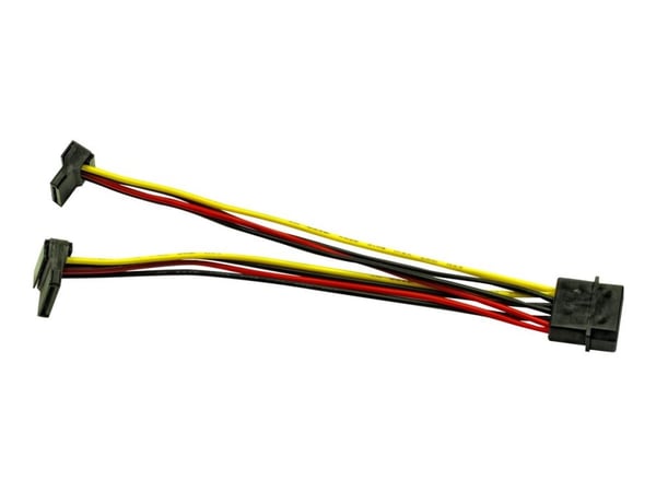 Inter-Tech - Strömadapter - 4 pin intern effekt (hane) till SATA-ström (hona) - 15 cm - 90° anslutning