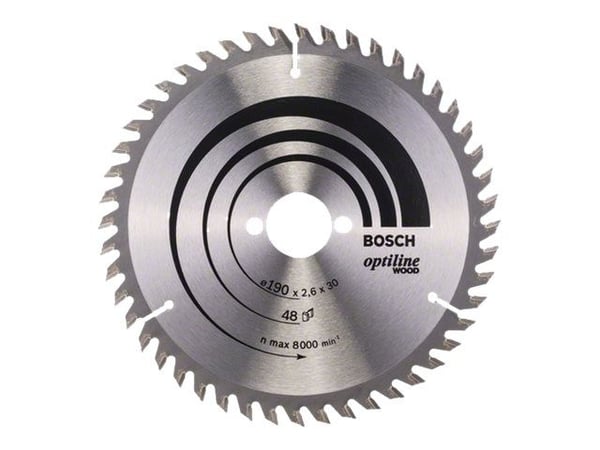 Bosch Optiline Wood - Sirkelformet sagblad - for tre - 190 mm - 48 tenner