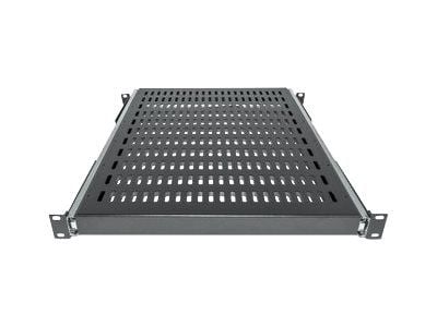 Intellinet 19" Sliding Shelf, 1U, For 600 to 800mm Depth Cabinets & Racks, shelf depth 350mm, Black - Rack-hylle - svart, RAL 9005 - 1U - 19"