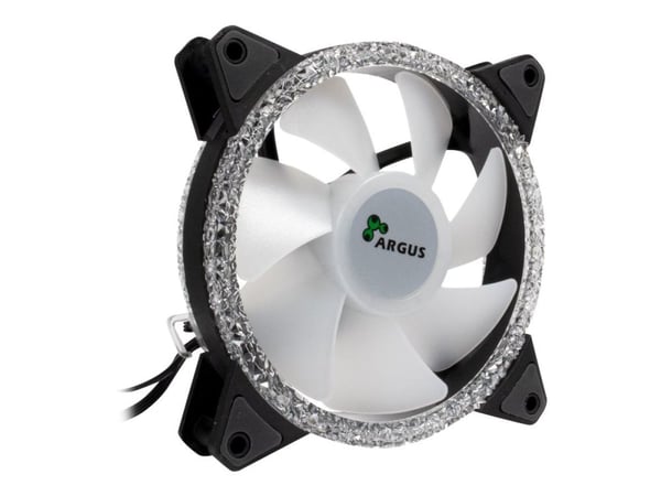 Inter-Tech fläkt 120 * 120 * 25 ARGUS RS-071 RGB, kristalleffekt detaljhandel