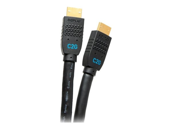 C2G 20ft Ultra Flexible 4K Active HDMI Cable Gripping 4K 60Hz - In-Wall M/M - HDMI-kabel med Ethernet - HDMI hann til HDMI hann - 6.1 m - svart - a...