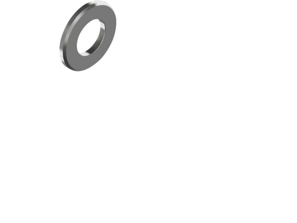 WASI Skive M12 DIN 125 A rustfri A2, Form A (uden faset) for 12mm, indvendig 13mm udvendig 24mm, højde 2,5mm - (200 stk.)