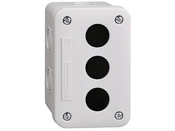 Schneider Electric XAL-E tom kontrollboks - lysegrå, 3 utskjæringer, IP54, for XB7 O 22mm XALE3 Schneider Electric XAL-E tom kontrollboks - lysegrå, 3 utskjæringer, IP54, for XB7 O 22mm XALE3