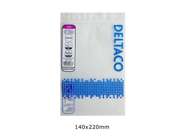 Deltaco USBC-HDDP, 0,1 m, USB Type-C, HDMI + DisplayPort, uros, naaras, suora liitin