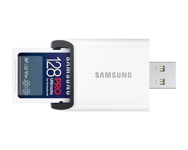 Samsung PRO Ultimate MB-SY128SB - Flashminnekort - 128 GB - Video Class V30 / UHS-I U3 - SDXC UHS-I - hvit
