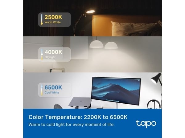 TP-Link Tapo L535E, Smartpære, Wi-Fi/Bluetooth, Hvit, 802.11b, 802.11g, Wi-Fi 4 (802.11n), WPA-PSK, WPA2-PSK, WPA3-SAE, LED