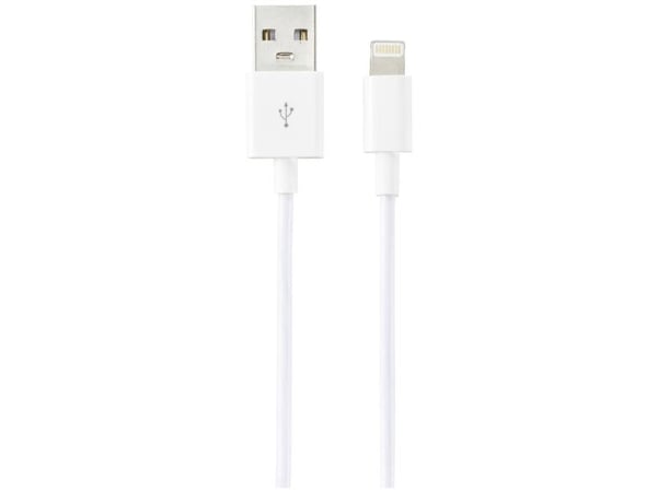 Renkforce RF-5724088, 3 m, Lightning, USB A, Hankjønn, Hankjønn, Hvit