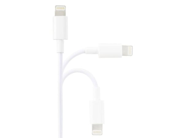 Renkforce RF-5724086, 2 m, Lightning, USB A, Hankjønn, Hankjønn, Hvit