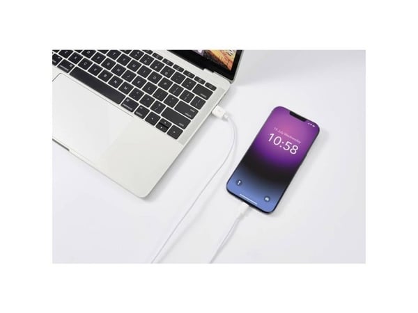 Renkforce RF-5724086, 2 m, Lightning, USB A, Hankjønn, Hankjønn, Hvit