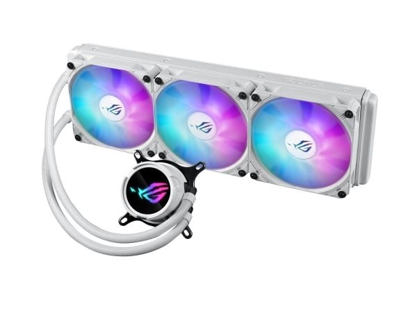 ASUS ROG STRIX LC III 360 ARGB - White Edition - væskekjølesystem for prosessor - Radiatorstørrelse: 360 mm - (for: AM4, LGA1200, LGA1700, AM5, LGA...