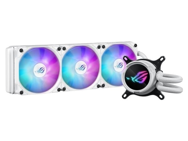 ASUS ROG STRIX LC III 360 ARGB - White Edition - væskekjølesystem for prosessor - Radiatorstørrelse: 360 mm - (for: AM4, LGA1200, LGA1700, AM5, LGA...