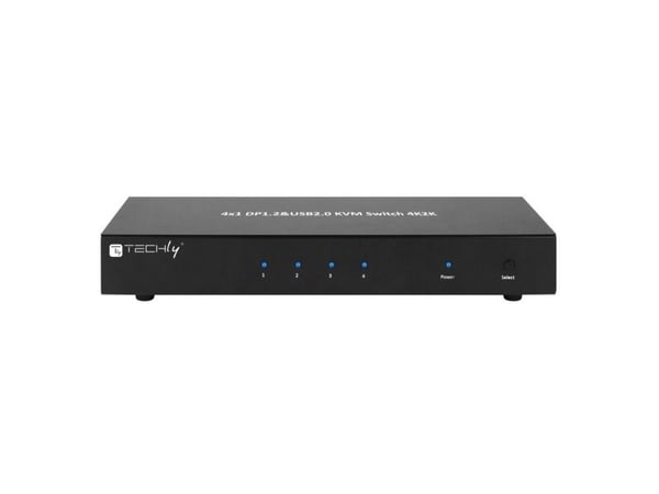 TECHly 4 Port DisplayPort 1.2 KVM Switch with Hub and audio - KVM / lyd / USB-svitsj - 4 x KVM/lyd - 1 lokalbruker - stasjonær