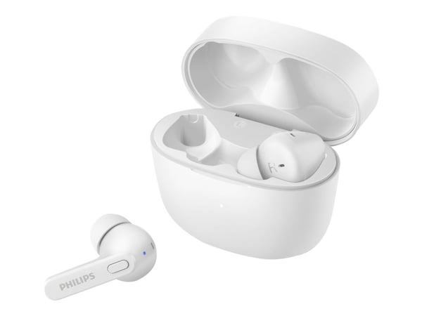 Philips TAT2206WT - True wireless-hodetelefoner med mikrofon - i øret - Bluetooth - hvit
