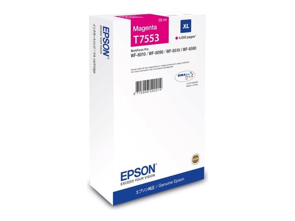 Epson T7553 - 39 ml - XL - magenta - original - boks - blekkpatron
