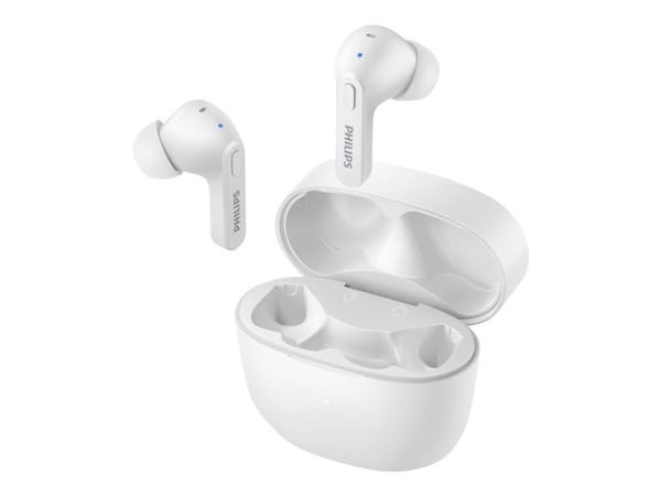 Philips TAT2206WT - True wireless-hodetelefoner med mikrofon - i øret - Bluetooth - hvit