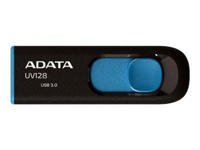 ADATA DashDrive UV128 - USB-minnepinne - 64 GB - USB 3.0 - sort, blå