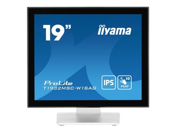 iiyama ProLite T1932MSC-W1SAG - LCD-skjerm - 19" - berøringsskjerm - 1280 x 1024 - IPS - 250 cd/m² - 1000:1 - 14 ms - HDMI, VGA, DisplayPort - høyt...