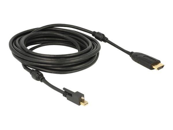 Delock - Adapterkabel - Mini DisplayPort hann til HDMI hann - 5 m - svart - 4K-støtte