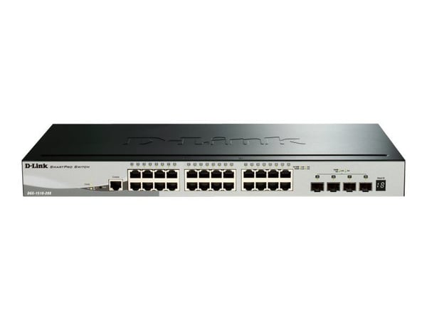 D-Link SmartPro DGS-1510-28X - Switch - L3 - Styrt - 24 x 10/100/1000 + 4 x 10 Gigabit SFP+ - stasjonær, rackmonterbar