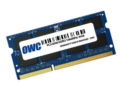 Other World Computing - DDR3 - modul - 8 GB - SO DIMM 204-pin - 1066 MHz / PC3-8500 - CL7 - 1.5 V - ej buffrad - icke ECC