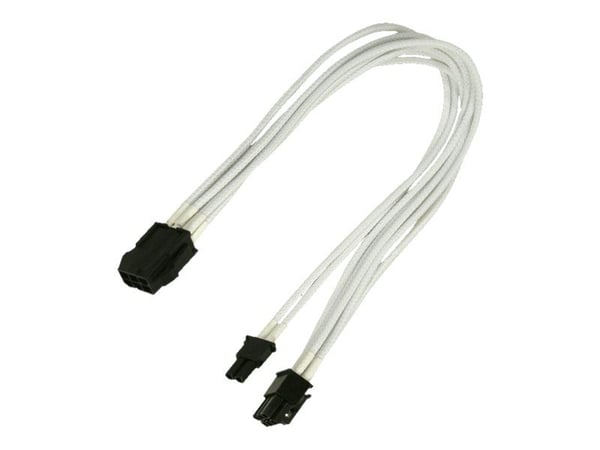 Nanoxia - Strømadapter - 8-pins PCIe-strøm (6+2) (hunn) til 6-pins PCIe-strøm (hann) - 30 cm - låst - hvit