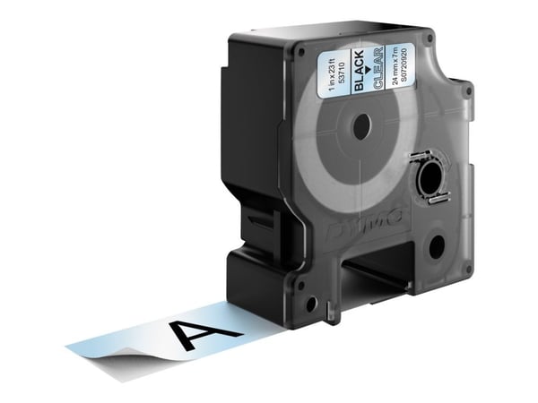 DYMO D1 - Selv-adhesiv - svart på transparent - Rull (2,4 cm x 7 m) 1 kassett(er) merketape - for LabelMANAGER 360, 400, 420, 450, 500, PC, PC2, Wi...