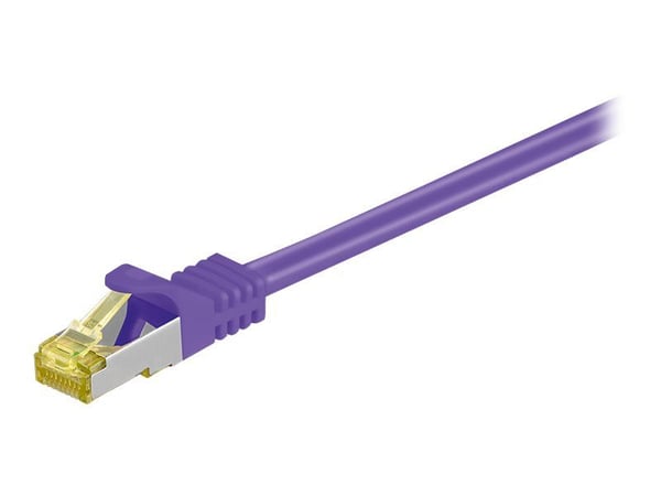 goobay - Koblingskabel - RJ-45 (hann) til RJ-45 (hann) - 3 m - SFTP, PiMF - CAT 7 - halogenfri, formstøpt, uten hindringer - purpur