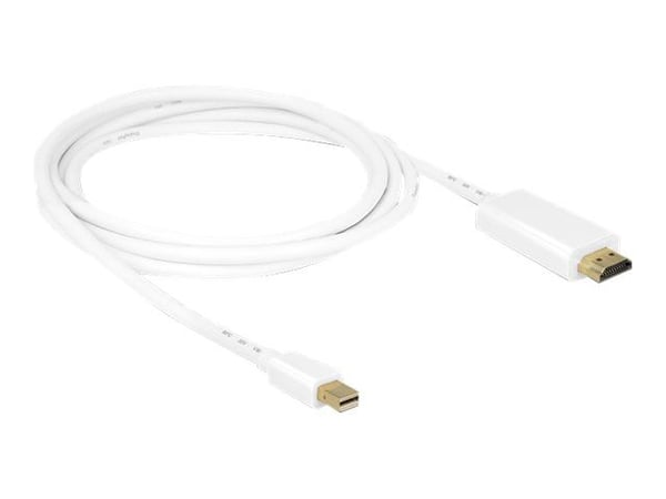 Delock - Adapterkabel - Mini DisplayPort hann til HDMI hann - 2 m - hvit