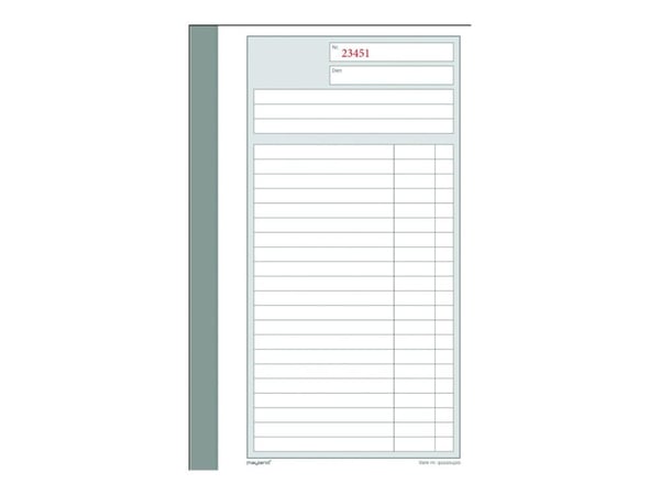 Mayland - Duplikatbok - 50 ark - 108 x 200 mm - dublett - blåpapirkopi - nummerert
