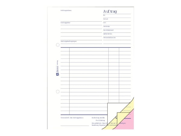 Avery Zweckform - Bestillingsskjema - 40 ark - A5 (148 x 210 mm) - triplikat - karbonfri