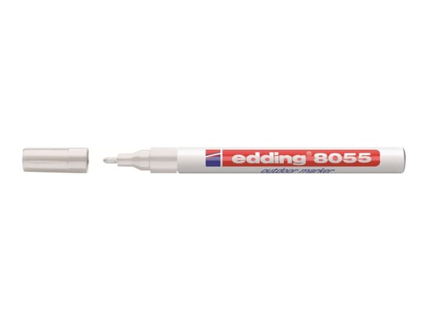 edding 8055 outdoor - Markør - permanent - for metall, plast, kartong - hvit - 1-2 mm