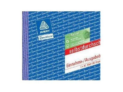 Avery Zweckform - Inntekts/utgifts-kupong - 40 ark - A6 (105 x 148 mm) - landskap - dublett - karbonfri