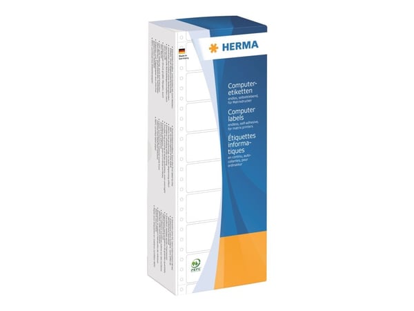 HERMA Computer labels - Papir - matt - permanent selv-adhesiv - perforert - hvit - 88.9 x 48.4 mm 3000 etikett(er) sammenhengde siksakfoldede etike...
