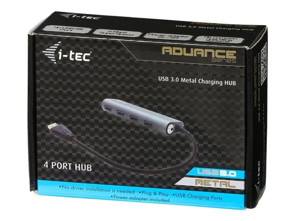 i-Tec USB 3.0 Metal Charging HUB - Hub - 4 x SuperSpeed USB 3.0 - stasjonær