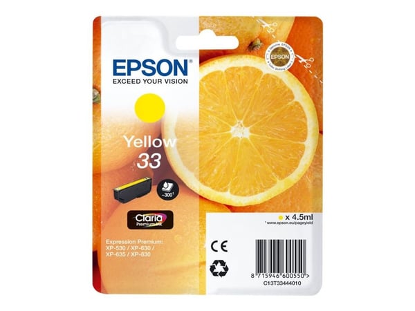 Epson Oranges C13T33444010, Väriainepohjainen muste, 4,5 ml, 300 sivua, 1 kpl