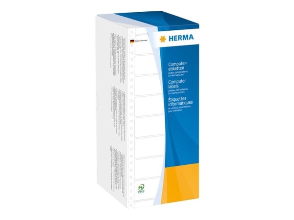 HERMA Computer labels - Papir - matt - permanent selv-adhesiv - perforert - hvit - 101.6 x 48.4 mm 6000 etikett(er) sammenhengde siksakfoldede etik...