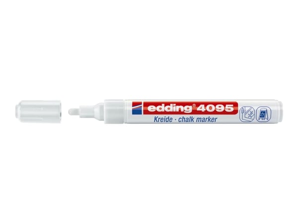Edding 4095, Harmaa, Oranssi, Vaaleanpunainen, Valkoinen, Keltainen, Bullet, 5 kpl