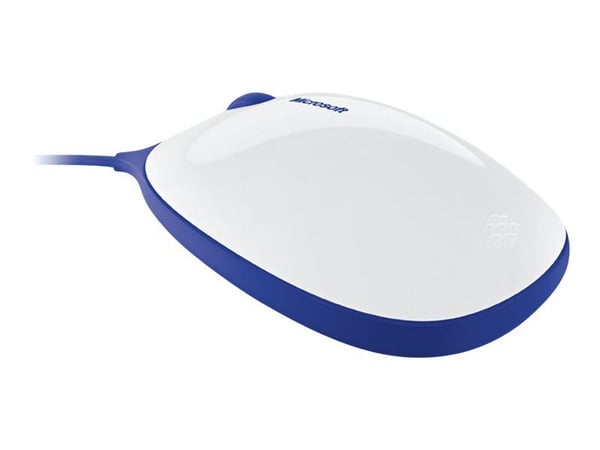 Microsoft Express Mouse - Mus - høyre- og venstrehåndet - optisk - 3 knapper - kablet - USB - hvit, blå