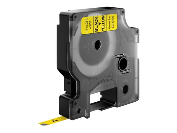 DYMO D1 - Selv-adhesiv - svart på gult - Rull (0,6 cm x 7 m) 1 kassett(er) merketape - for LabelMANAGER 150, 350, 350D, 450, 450D, PC; LabelPOINT 2...