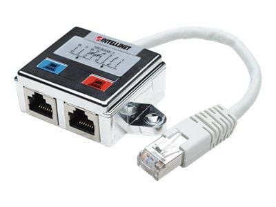 Intellinet 2-porttinen modulaarinen jakaja, Cat5e, FTP, mahdollistaa kahden RJ45-portin jakamisen yhdellä Cat5e-verkkokaapelilla - Verkonjakaja - R...