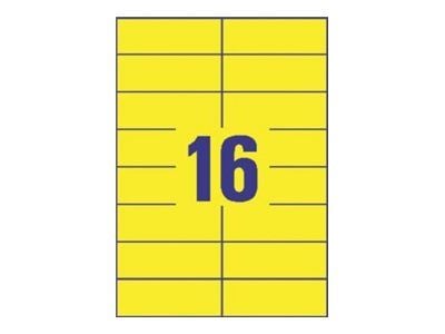 Avery - Gul - 105 x 37 mm 1600 etikett(er) (100 ark x 16) filmappeetiketter