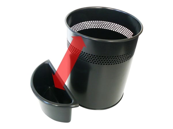 TWINCO A/S - Søppelbøtte fast kant - halvrund - svart