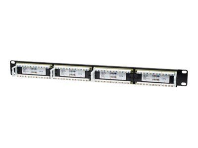 Intellinet Patch Panel, Cat6, UTP, 24-Port, 1U, Black - Patch-panel - CAT 6 - UTP - RJ-45 X 24 - svart - 1U - 19"