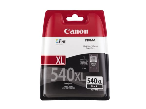 Canon PG-540XL, Korkea (XL) värintuotto, Musta, Väriainepohjainen muste, 15 ml, 1 kpl, Kertapakkaus