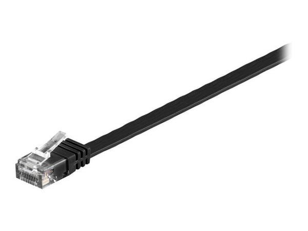 goobay - Patch-kabel - RJ-45 (hane) till RJ-45 (hane) - 5 m - UTP - CAT 6 - formpressad, platt - svart