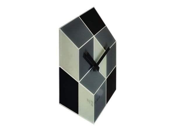Nextime Cubic - Klokke - heksagonal - kvarts - veggmonterbar - 37.5 x 43 cm - grå