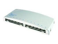 Telegärtner Mini Distributor MPD12-HS - Koblingspanel - CAT 6a - RJ-45 X 12 - lysegrå, RAL 7035