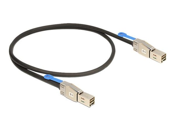 Delock - SAS ekstern kabel - SAS 12Gbit/s - 36-pins 4x skjermet Mini MultiLane (hann) til 36-pins 4x skjermet Mini MultiLane (hann) - 1 m - låst