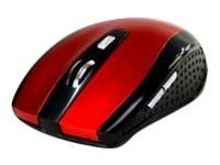 Media-Tech Raton Pro R MT1113R - Mus - høyre- og venstrehåndet - optisk - 5 knapper - trådløs - 2.4 GHz - USB trådløs mottaker - rød